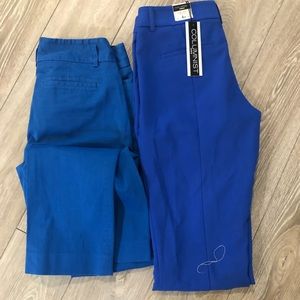 Two pair of royal blue Express Pants